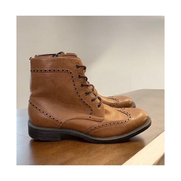 Men's Brown Boots Unlisted By Kenneth Cole Shoes Sz 8M Blind Sided High Top - Picture 1 of 6